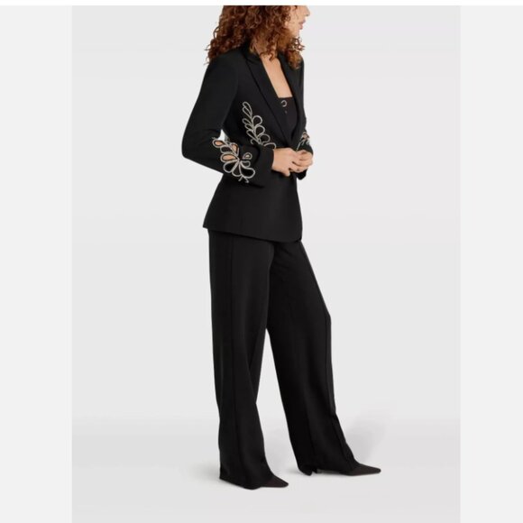 Cinq a Sept Cheyenne Rhinestone Paisley One-Button Blazer - Picture 7 of 13